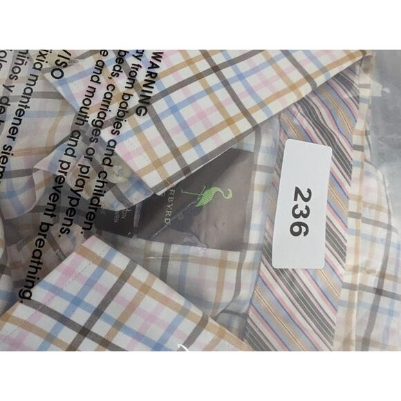 Tailorbyrd Men's Flip Cuff Long Sleeve Striped dress shirt Multi color Size L - Picture 10 of 10